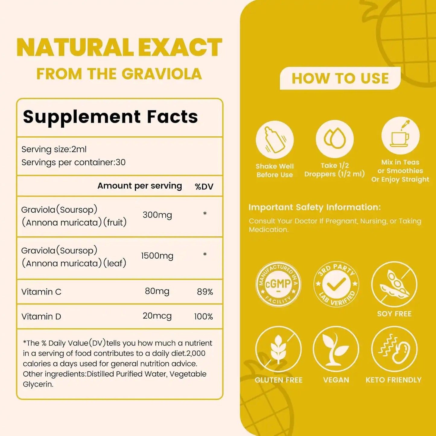 Soursop Graviola Liquid Drops (2 Fl Oz)