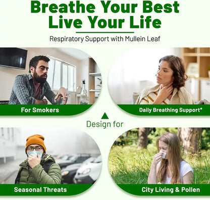 Mullein Drops for Lungs with Licorice & Astragalus, Lung Detox for Smokers Tincture, Respiratory & Immune Support, Mullein Leaf Extract for Lung Cleanse, 4 fl oz